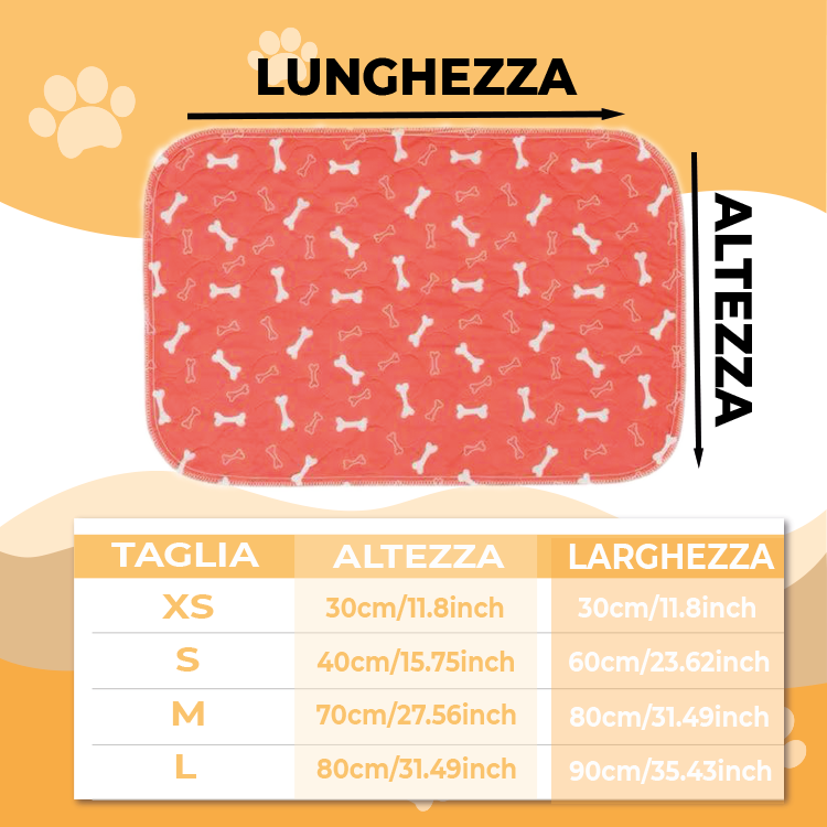 Tappetino igienico, assorbente e lavabile per cani e cuccioli
